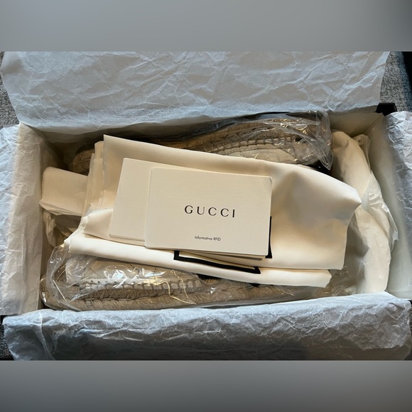 GUCCI GG MARMONT GREAT WHITE ESPADRILLE SANDAL WOMEN 37 (7 US) - Picture 14 of 14